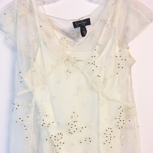 Jessica Simpson Sheer Floral Blouse Size XS - Picture 3 of 4